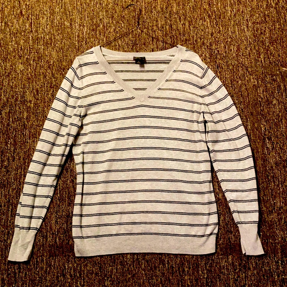 Gray and Black Striped Sweater